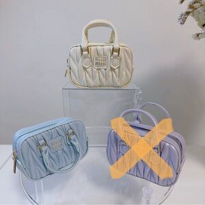 Mini Quilted Bag Charm Pouch | Cute Matelasse Style Zip Mini Bag